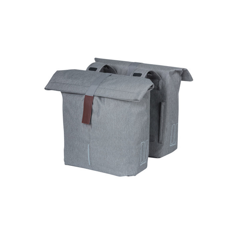 Basil City Double Bag 28-32L Grey Melee