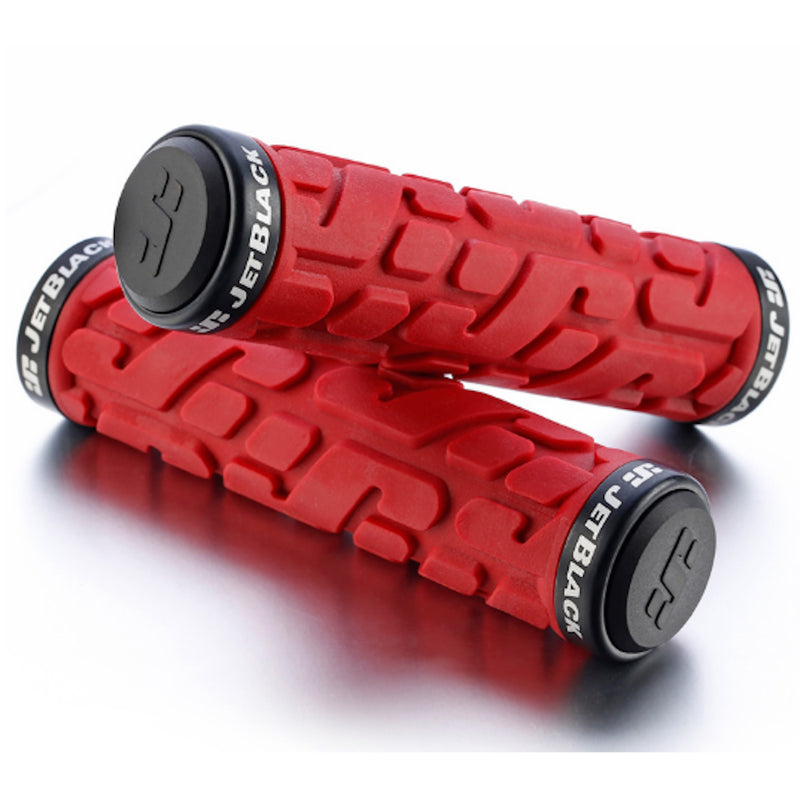 JetBlack Rivet LockOn Grips Red/Black