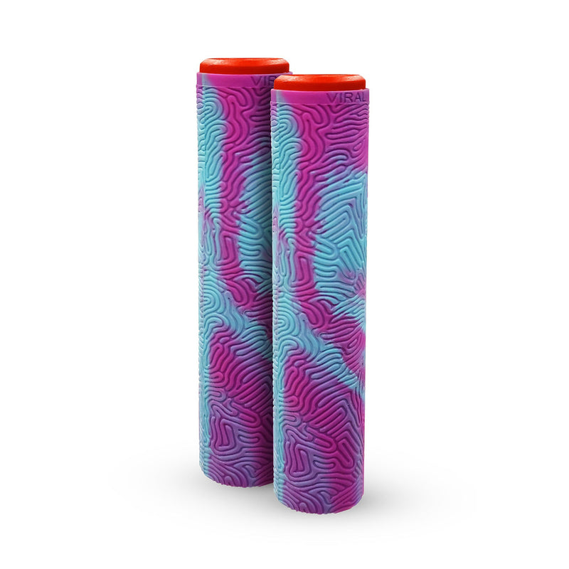 Madd Gear MFX Viral TPR Scooter Grips Blue/Pink 180mm