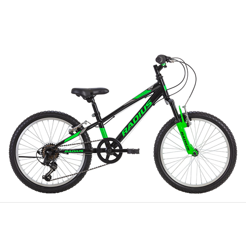 Radius Toughrunner 20” Kids Mountain Bike Gloss Black/Green/Silver