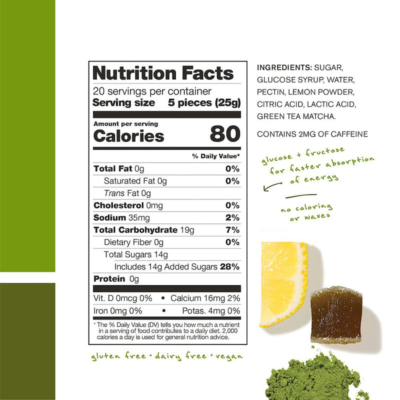Skratch Labs Energy Chews Matcha Green Tea & Lemon 50g