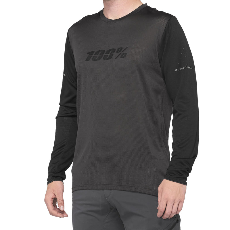 100% Ridecamp Long Sleeve Jersey Charcoal & Black