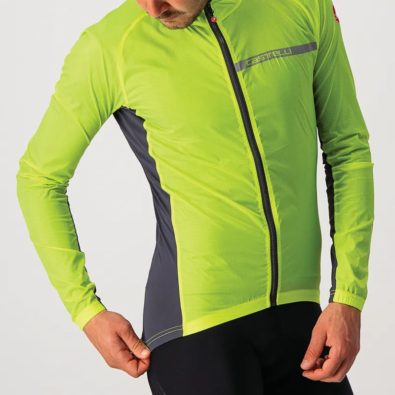 Castelli Jacket Squadra Stretch Yellow Fluo/Dark Gray