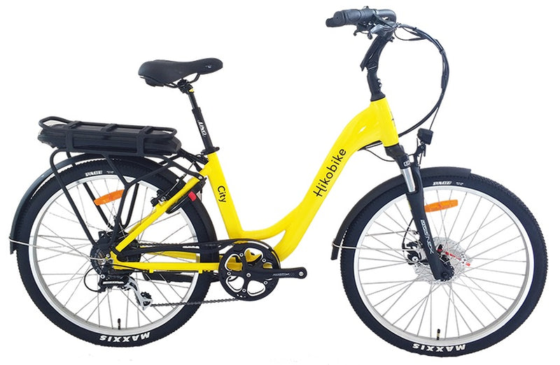 Hiko City Electric Hybrid Bike 10.4AH Battery Yellow