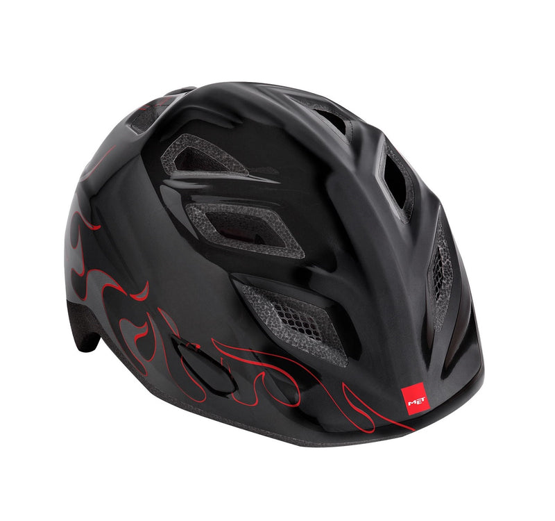 Met Elfo Child Helmet Glossy Black Flames