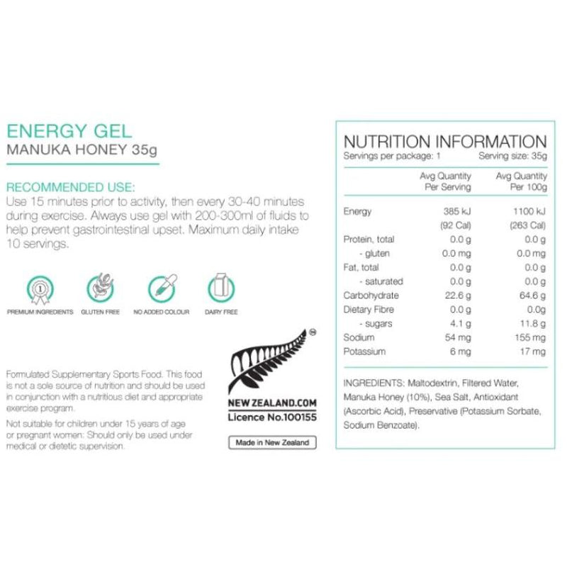 PURE Energy Gel 35g Manuka Honey
