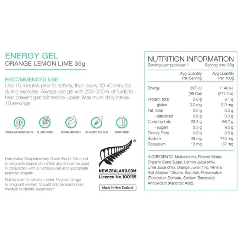 PURE Energy Gel 35g Orange, Lemon & Lime