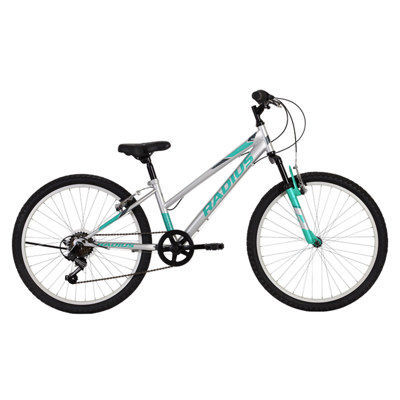 Radius Lynx 24" Kids Mountain Bike Chrome/Turquoise