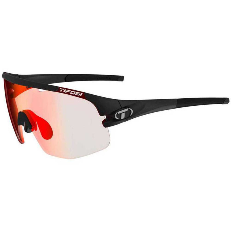 Tifosi Sledge Lite Cycling Glasses Matte Black/Clarion Red Fototec Lens