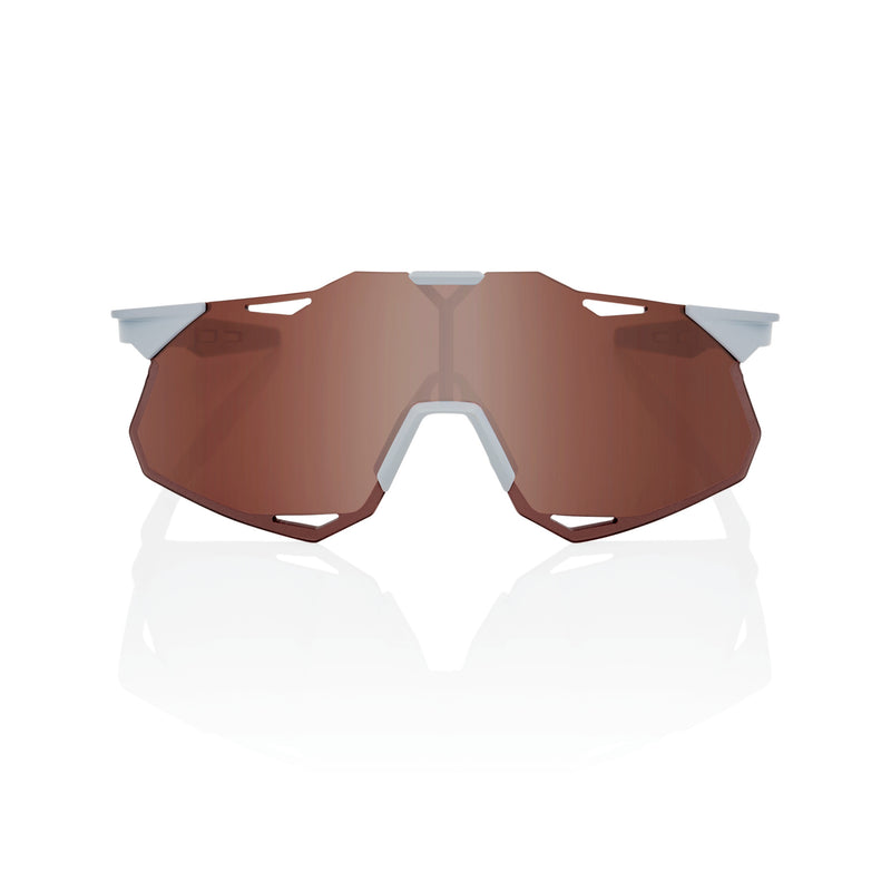 100% Hypercraft XS Sunglasses Matte Stone Grey with HiPER Crimson Silver Lens