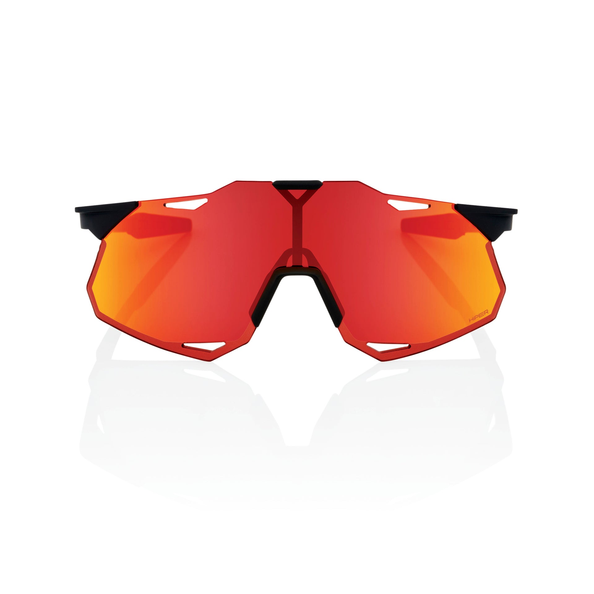 100% Hypercraft XS Sunglasses Soft Tact Black with HiPER Red Mirror Lens