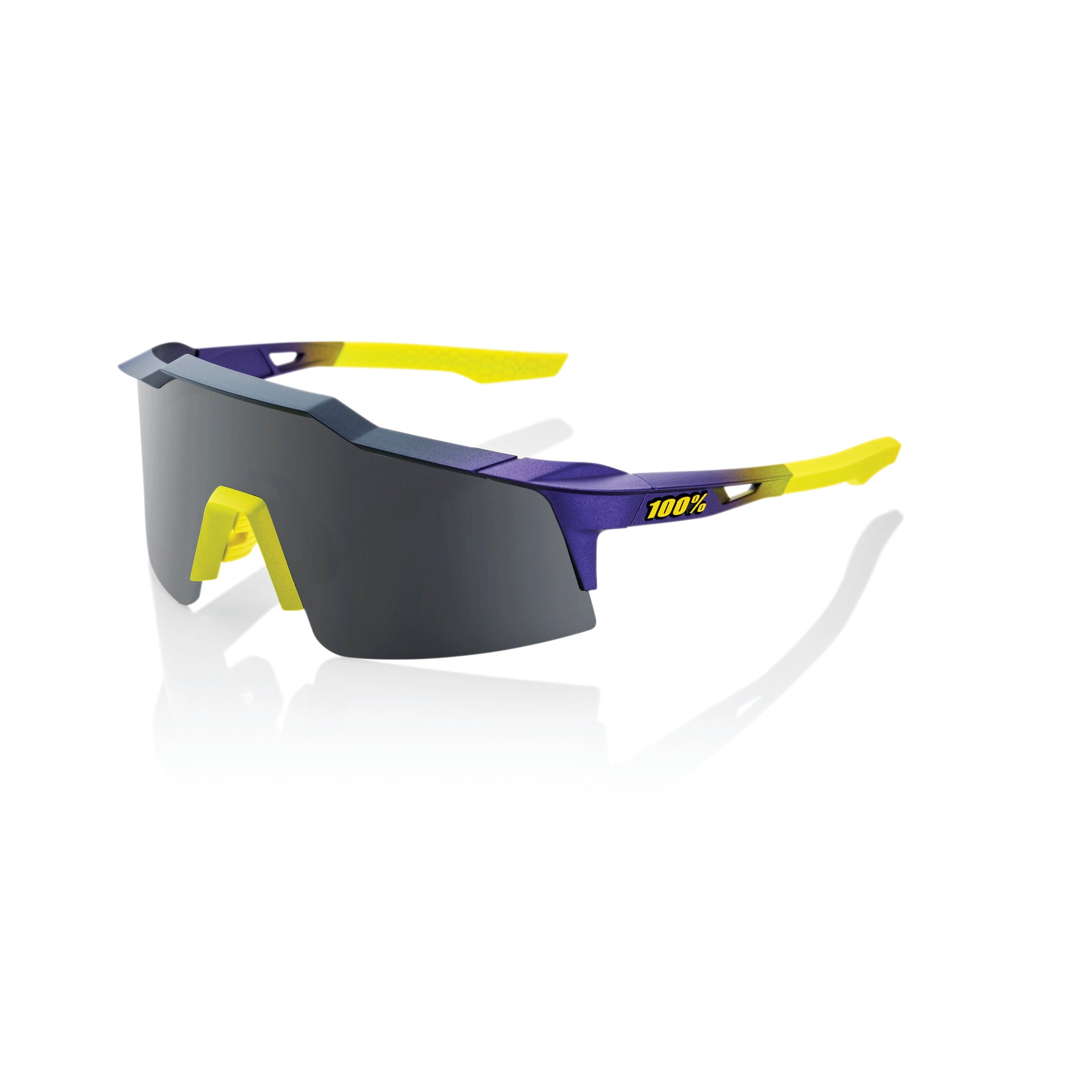 100% Speedcraft SL Sunglasses Matte Metallic Digital Brights with Smoke Lens
