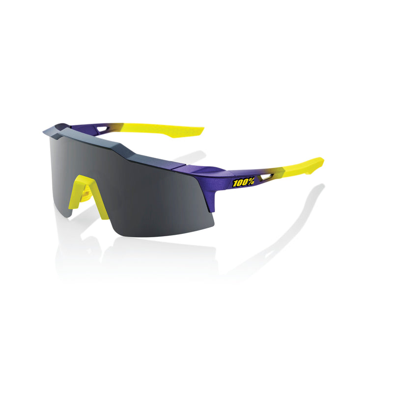 100% Speedcraft SL Sunglasses Matte Metallic Digital Brights with Smoke Lens