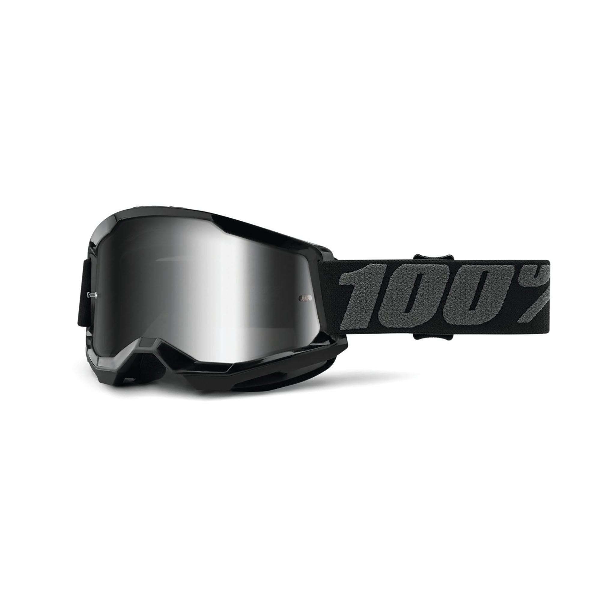 100% Strata 2 Goggles Black with Mirror Silver Lens