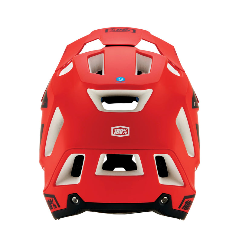 100% Trajecta Full Face Helmet with Fidlok Cargo Fluo Red