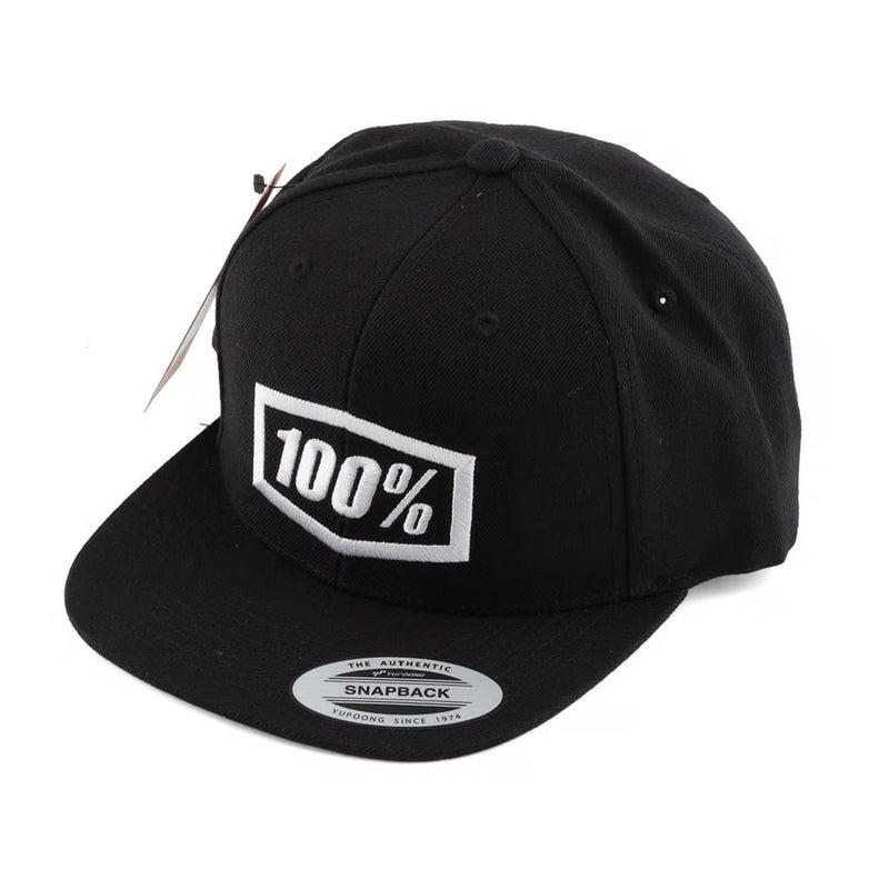 100% ESSENTIAL Snapback Hat Black