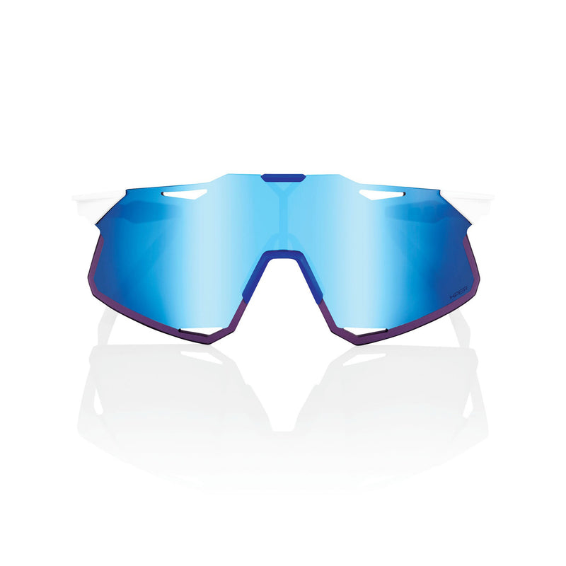 100% HYPERCRAFT TotalEnergies Team Sunglasses White/Blue with HiPER Blue Multilayer Mirror Lens