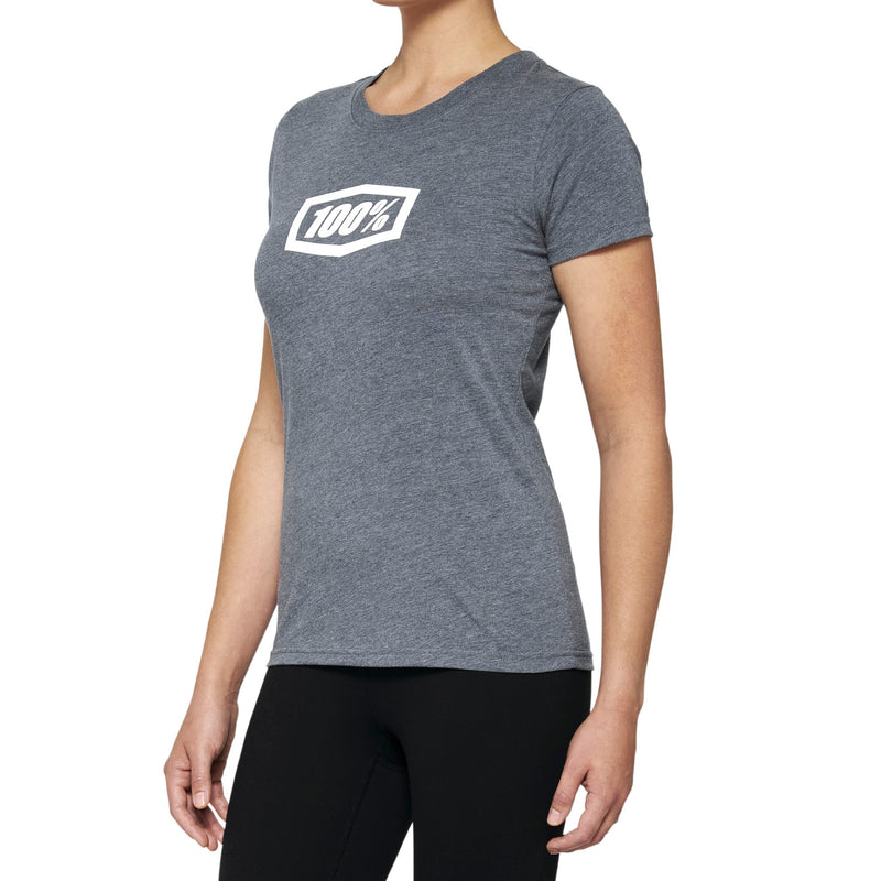 100% Icon Womens T-Shirt Heather Grey