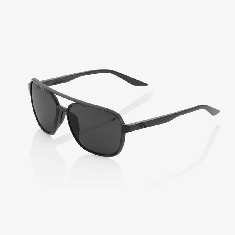 100% KASIA Sunglasses Matte Black with Black Mirror Lens