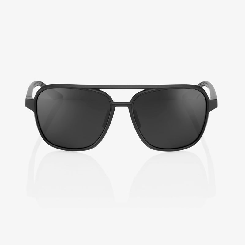 100% KASIA Sunglasses Matte Black with Black Mirror Lens
