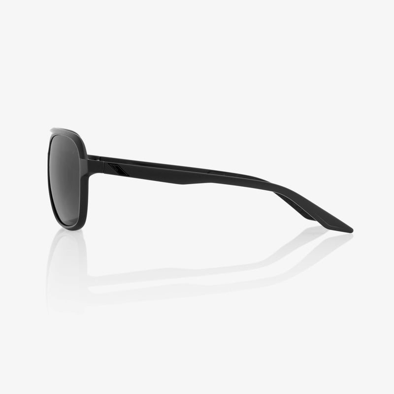 100% KASIA Sunglasses Matte Black with Black Mirror Lens