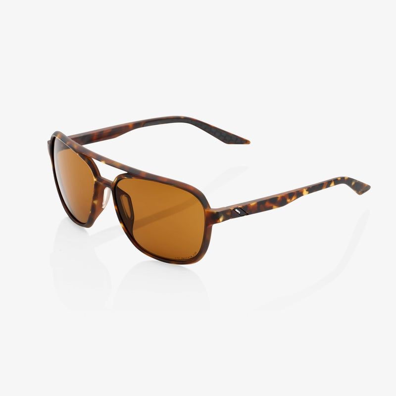 100% KASIA Sunglasses Soft Tact Havana with Bronze Peakpolar Lens