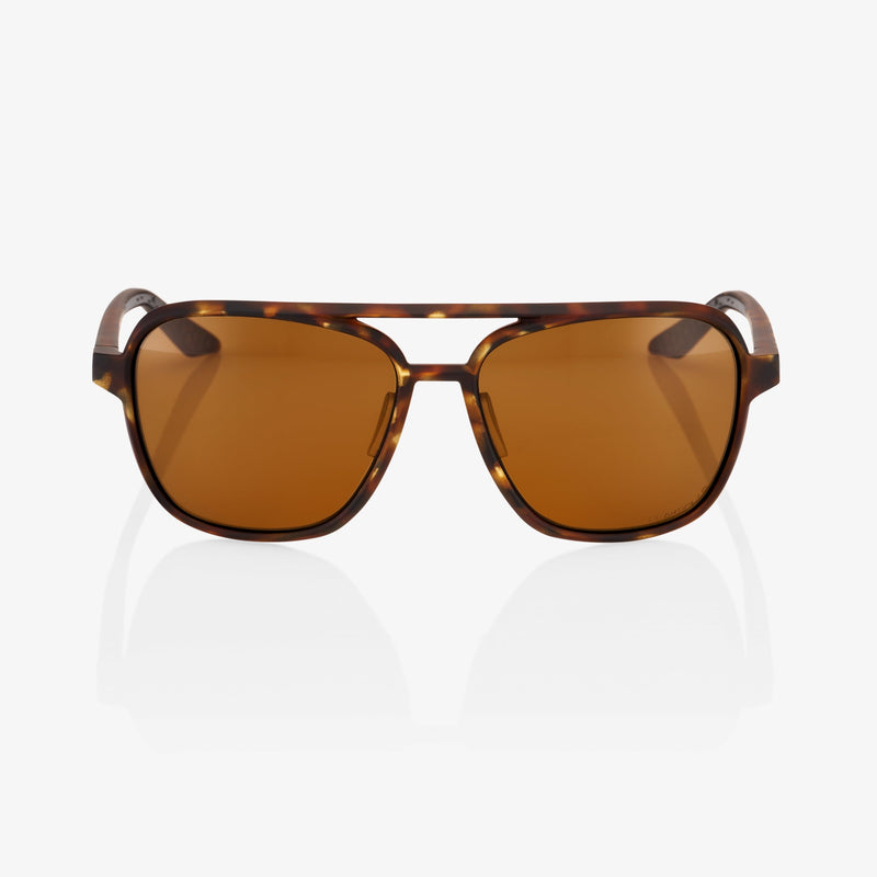 100% KASIA Sunglasses Soft Tact Havana with Bronze Peakpolar Lens