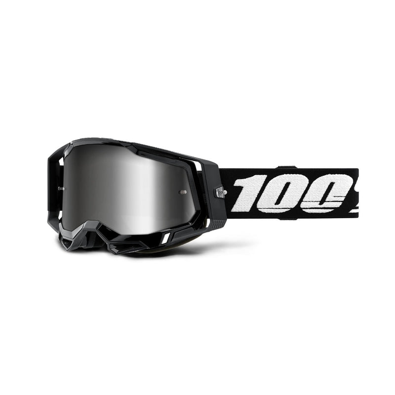 100% Racecraft 2 Goggles Black - Mirror Silver Lens