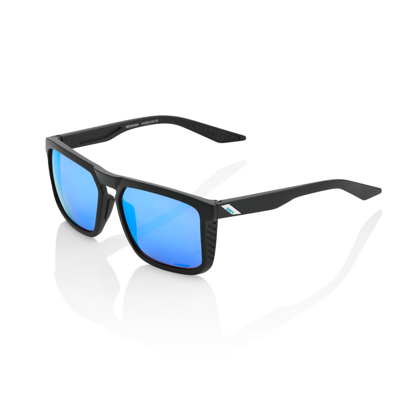 100% Renshaw Sunglasses Matte Black/HiPER Blue
