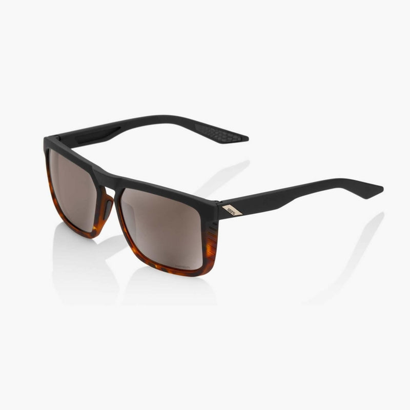 100% Renshaw Sunglasses Soft Tact Black Havana/HiPER Silver