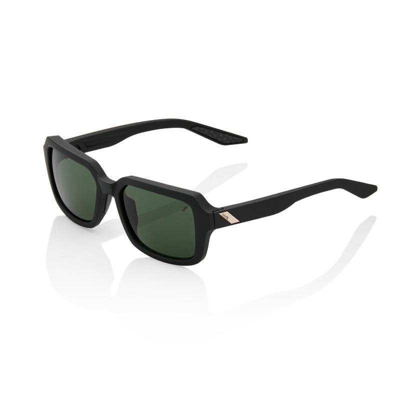 100% Rideley Sunglasses Soft Tact Black Grey/Green