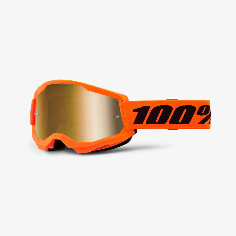 100% STRATA 2 Goggle Orange with Gold Mirror Lens