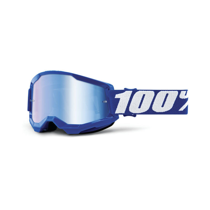 100% STRATA 2 Goggles Blue w/ Mirror Blue Lens
