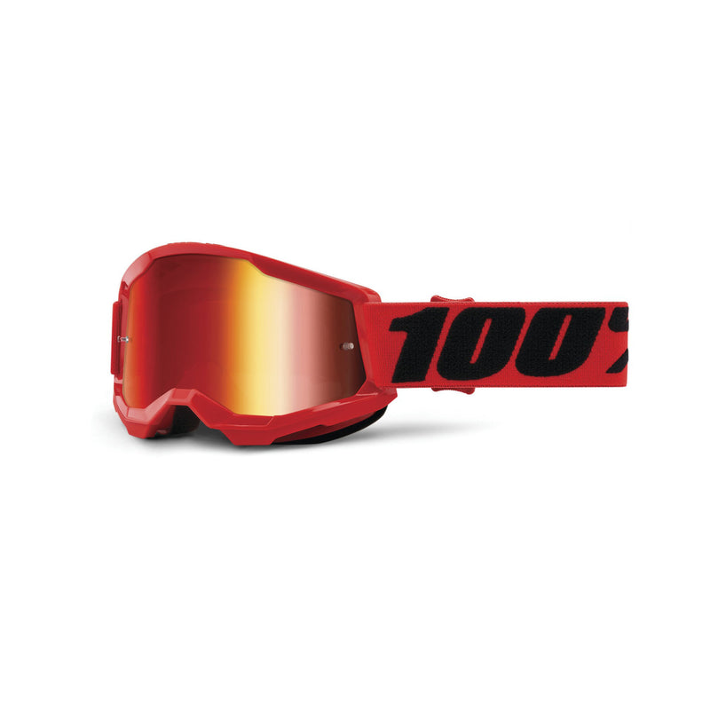 100% STRATA 2 Junior Goggles Red with Red Mirror Lens