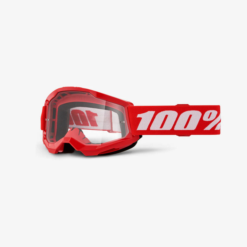 100% STRATA 2 Youth Goggle Red with Clear Lens