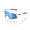 100% Speedcraft Sunglasses Matte White with HiPER Blue Lens