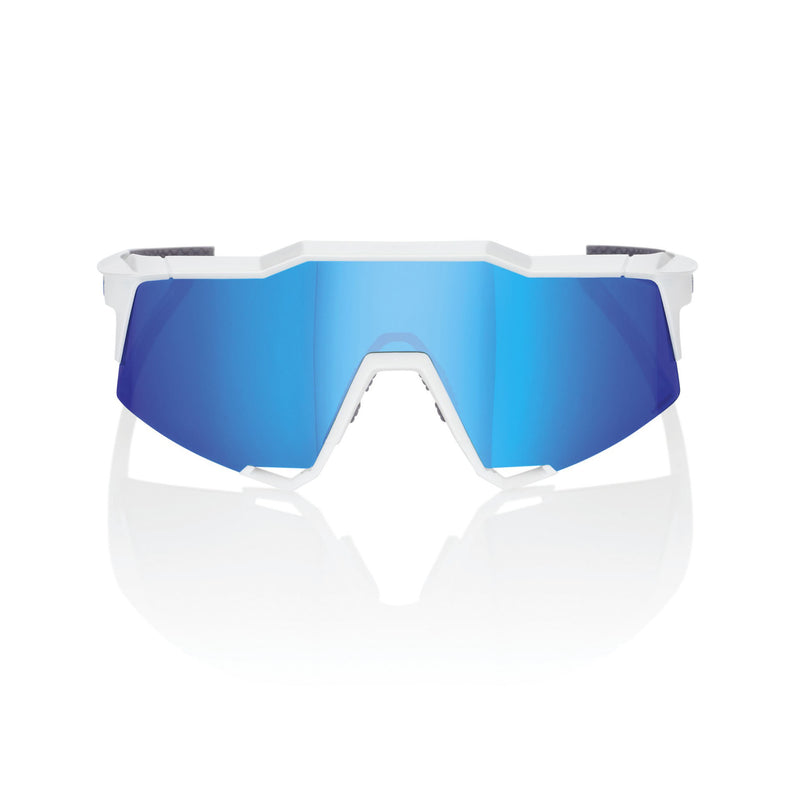 100% Speedcraft Sunglasses Matte White with HiPER Blue Lens
