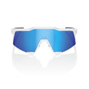 100% Speedcraft Sunglasses Matte White with HiPER Blue Lens