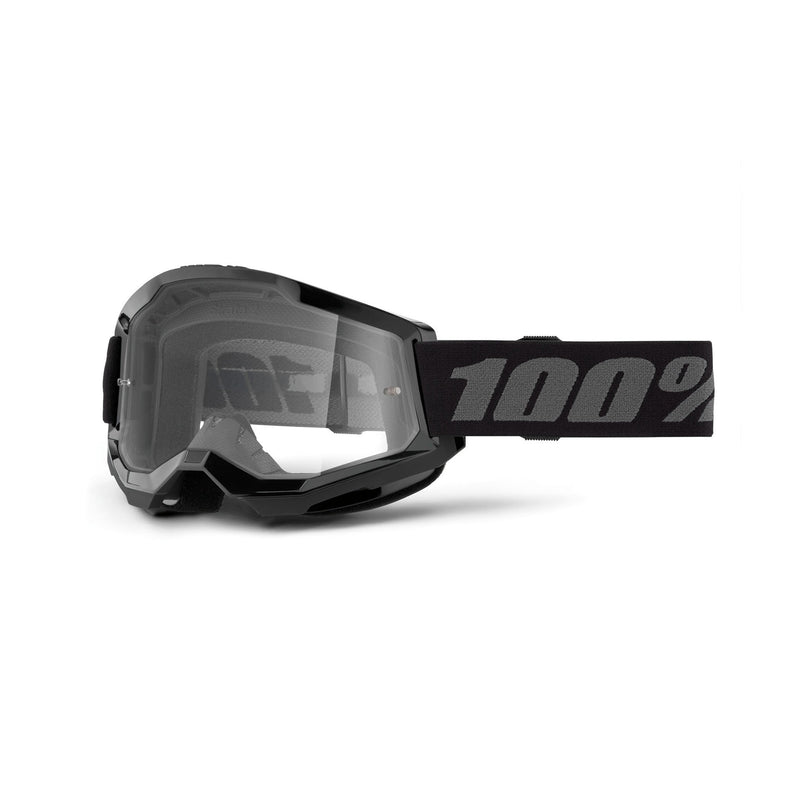 100% Strata 2 Junior Goggles Black with Clear Lens