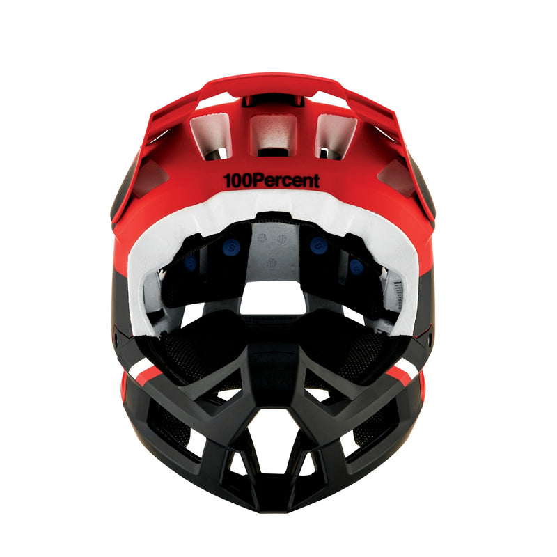 100% Trajecta Full Face Helmet with Fidlok Cargo Fluo Red