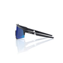 100% Speedcraft Sunglasses Matte Black with HiPER Blue Mirror Lens