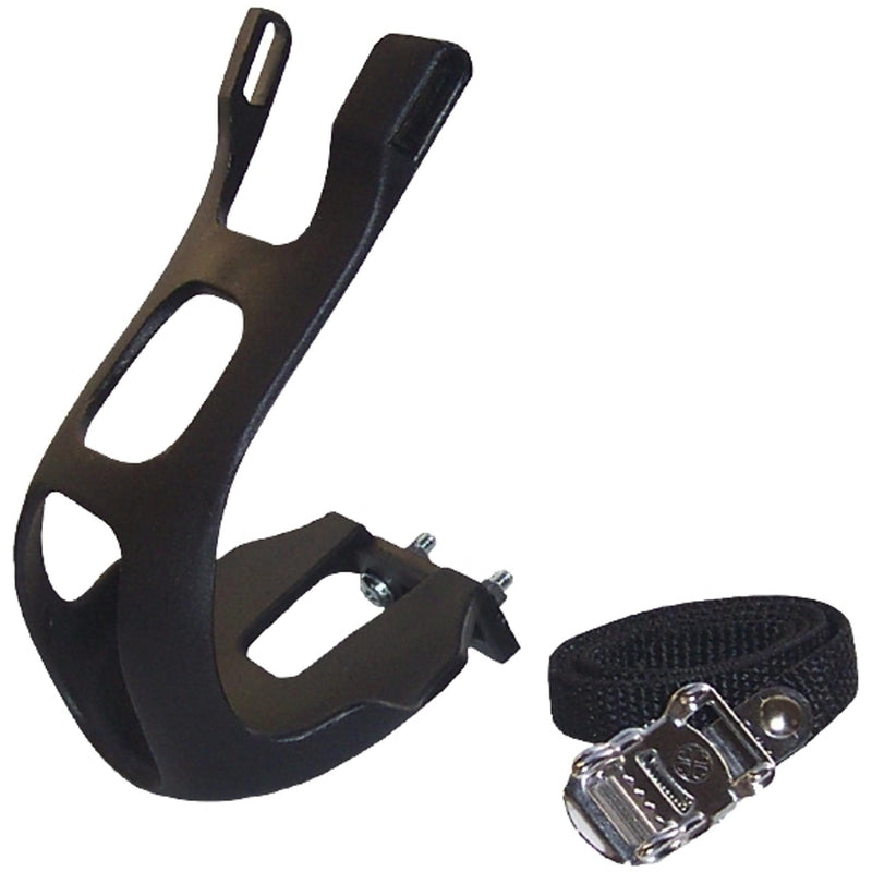 On Track MTB Toe Clip With Straps Black Plastic
