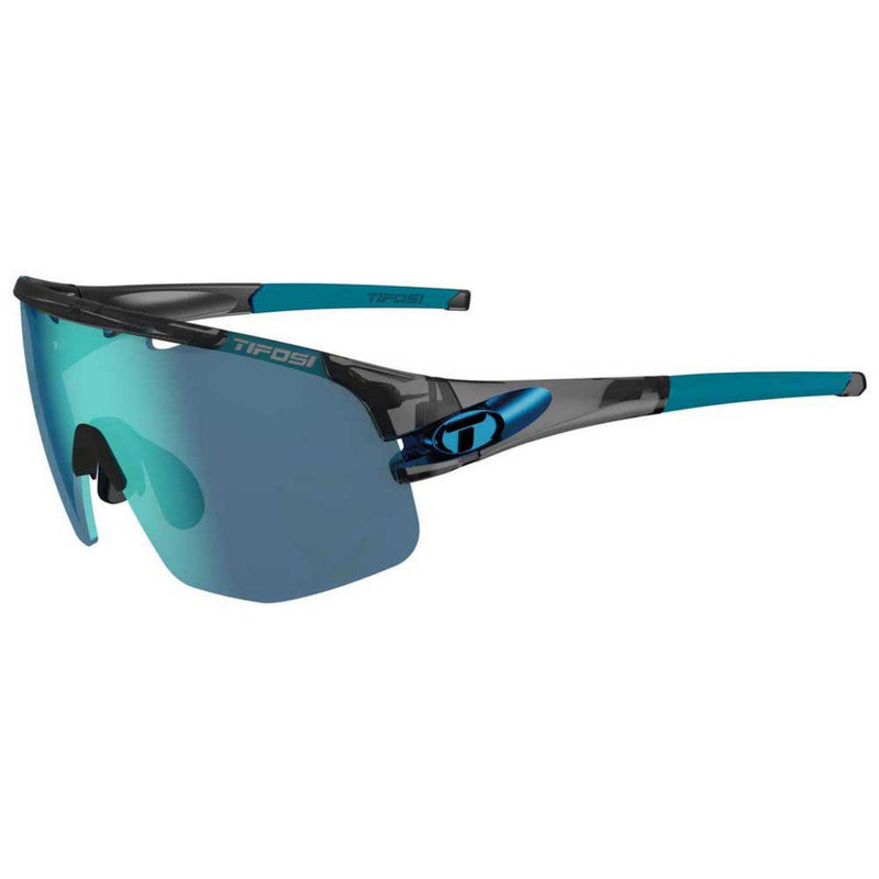 Tifosi Sledge Lite Cycling Glasses Crystal Smoke/Clarion Blue/AC Red/Clear Lens