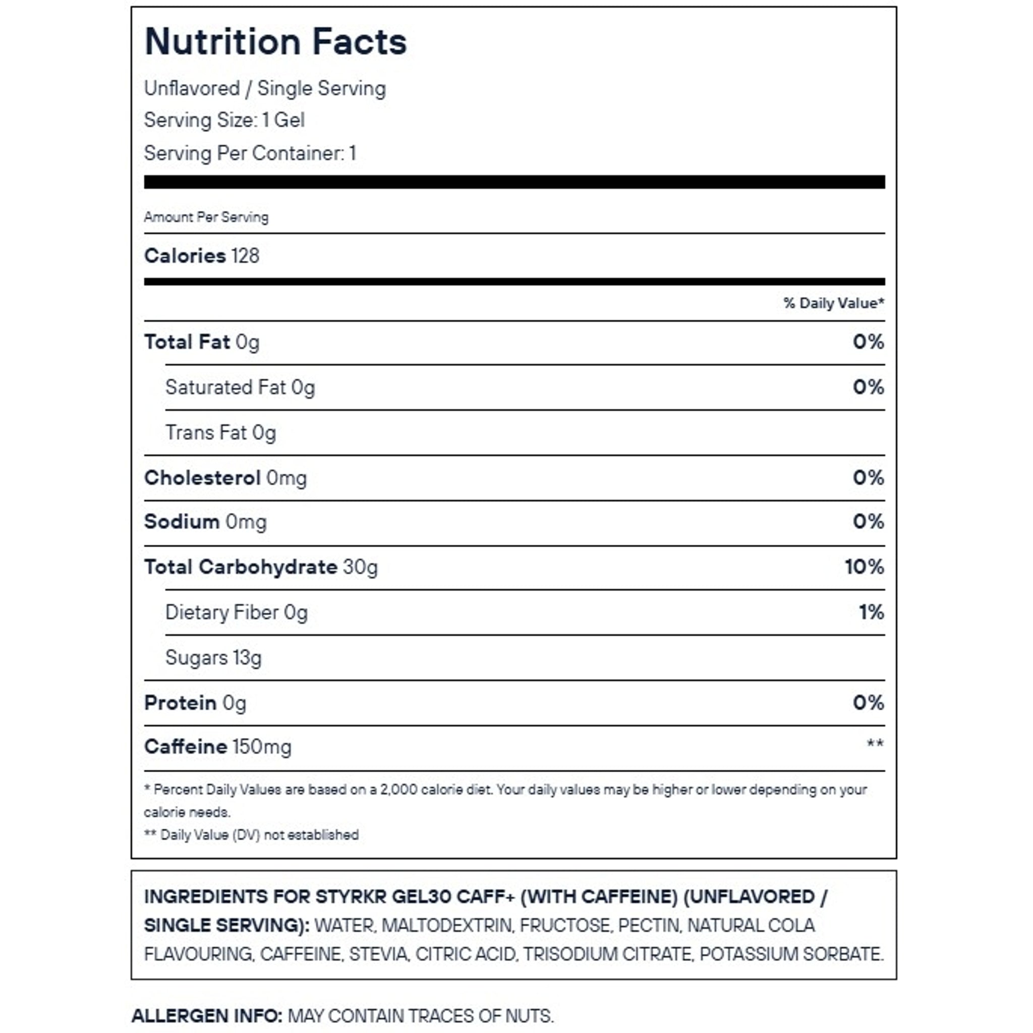 Styrkr GEL30 Caffeine+ Dual-Carb Energy Gel 72g Cola