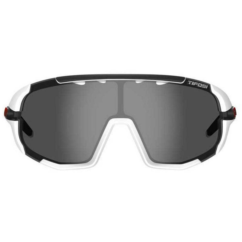 Tifosi Sledge Cycling Sunglasses Matte White/Smoke/AC Red/Clear Lens