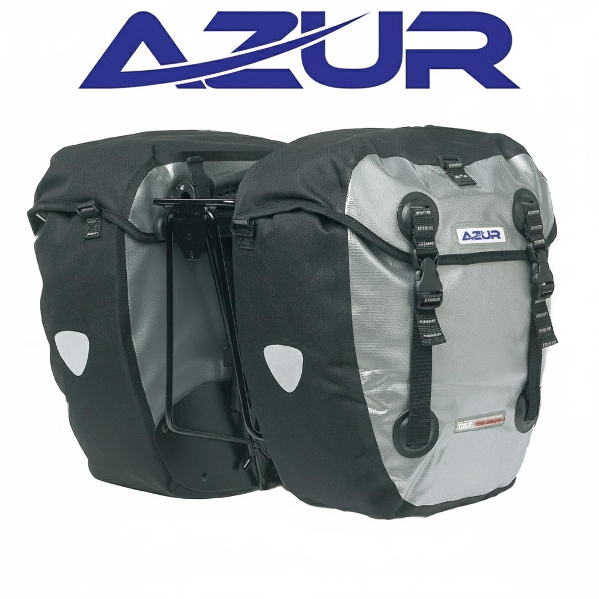 Azur Waterproof Pannier Set (2 x 21L) Black/Silver