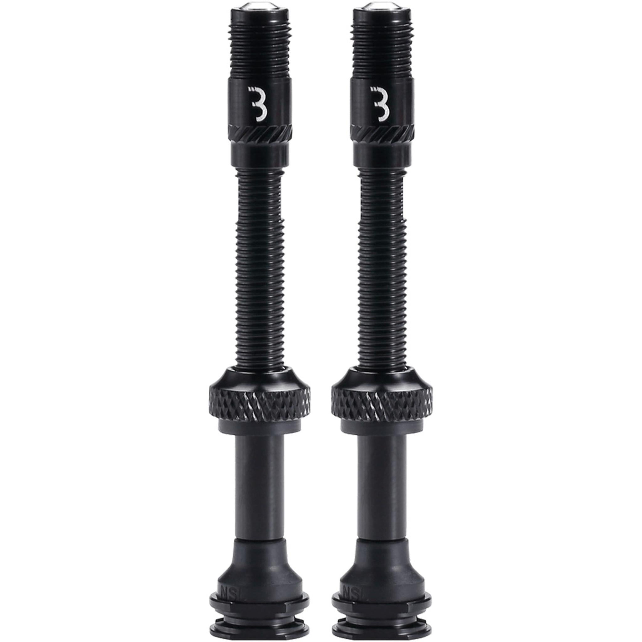 BBB Aluminum CoreCap Tubeless Valves with Caps 2pcs 60mm Black