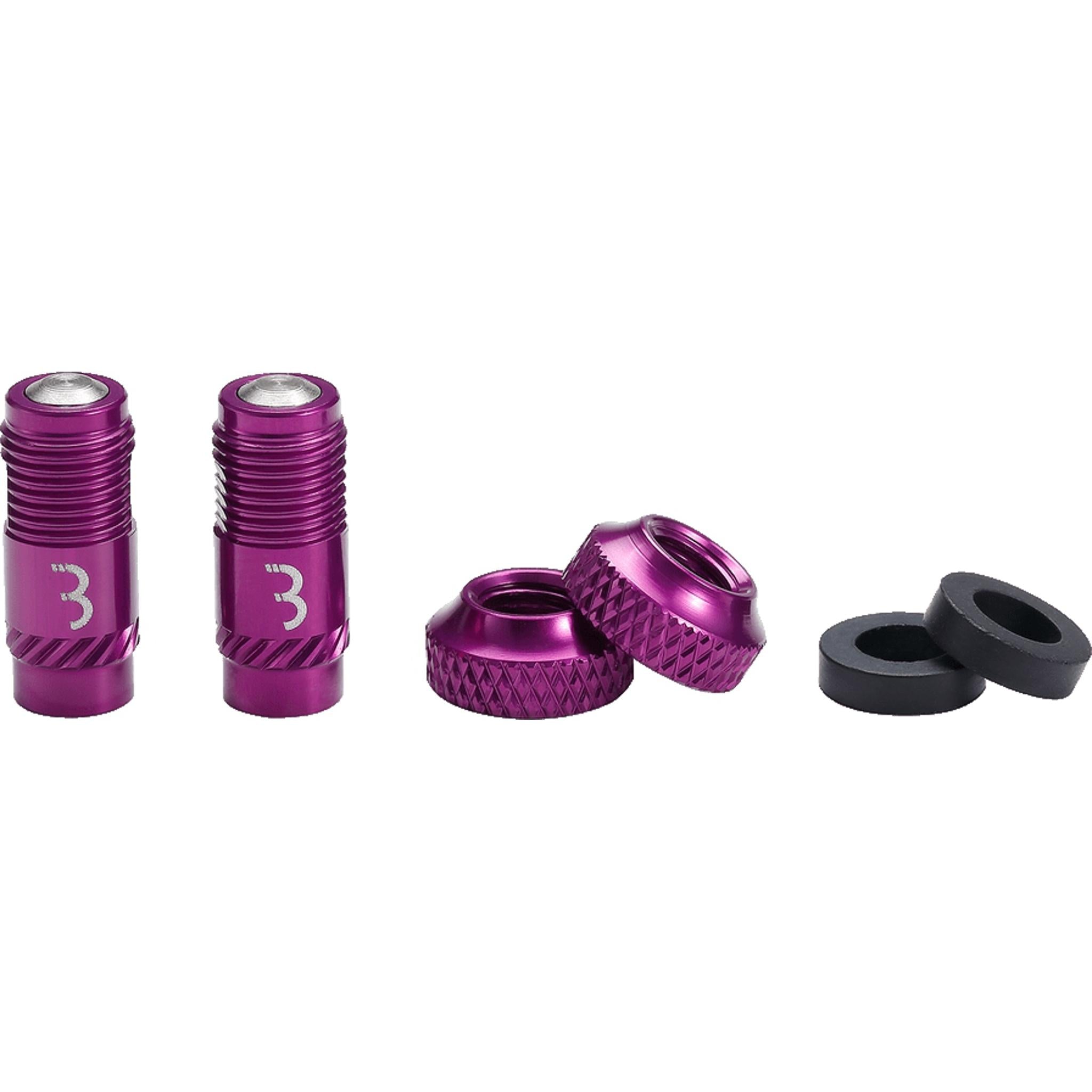 BBB CoreCap Tubeless Valve Cap Set 40mm Purple