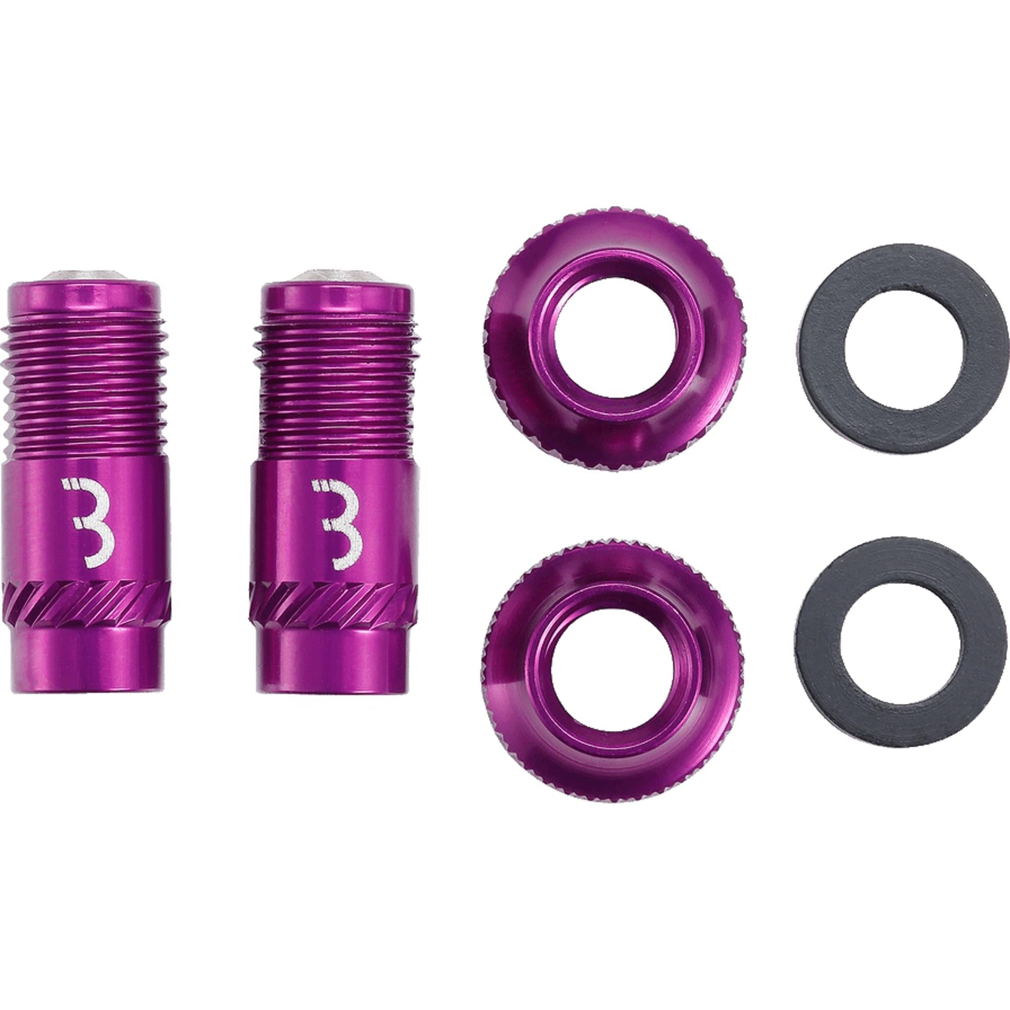 BBB CoreCap Tubeless Valve Cap Set 40mm Purple