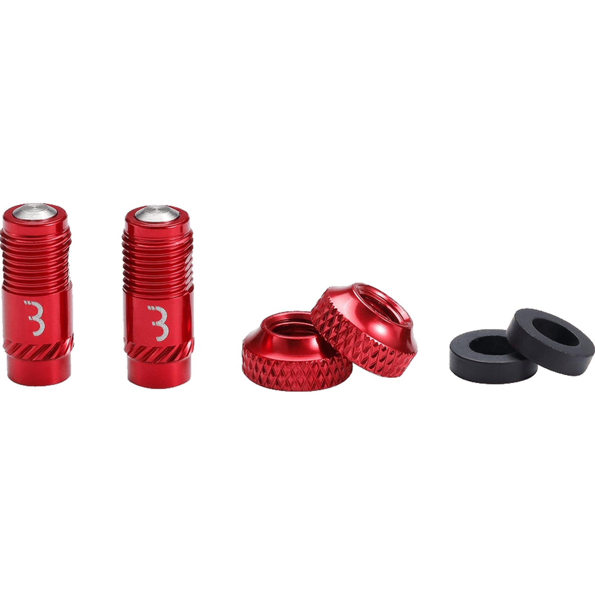 BBB CoreCap Tubeless Valve Cap Set 40mm Red